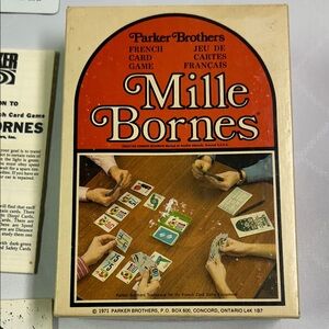 Vintage 70s Parker Brothers Mille Bornes card game- complete